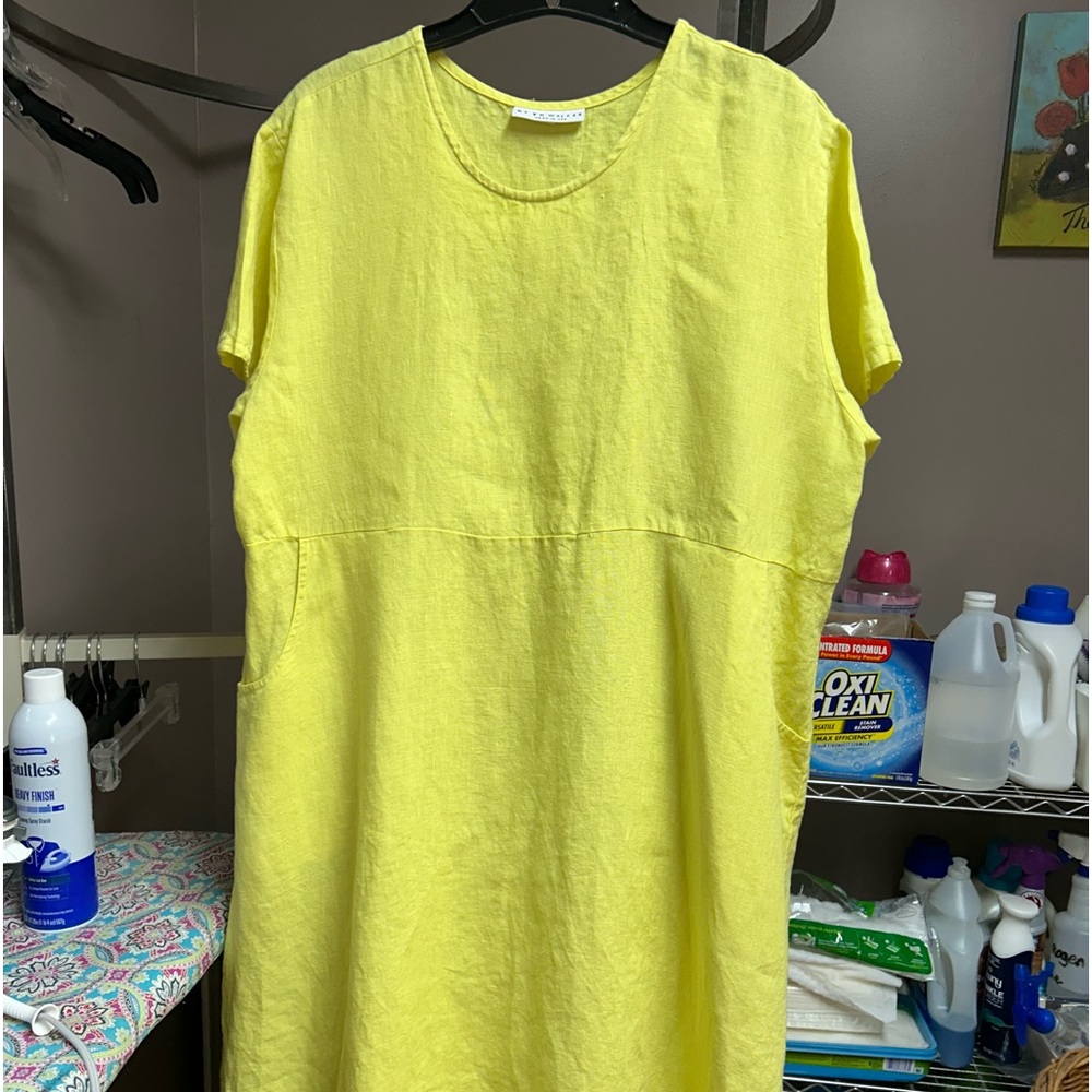 Bryan Walker ~ Linen Lime dress~ says Small but fits like an XL (runs BIG!)